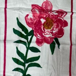 Pink and Green Flower Small Hand Tea Towel